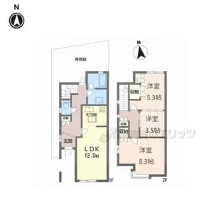 朝日メゾネットA・B【1階】の間取り