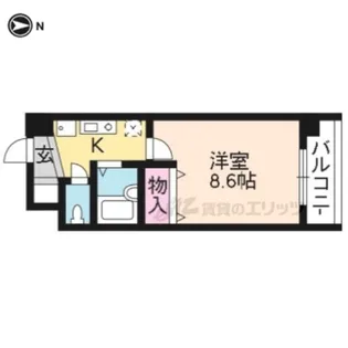 ハウスセゾン北野【204号室】の間取り