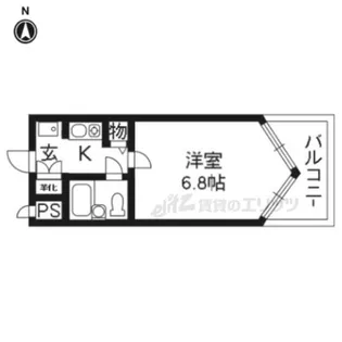 デ・リード御所北【404号室】の間取り