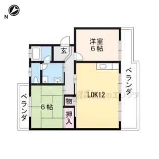 栗東ハイツB棟【B301号室】の間取り