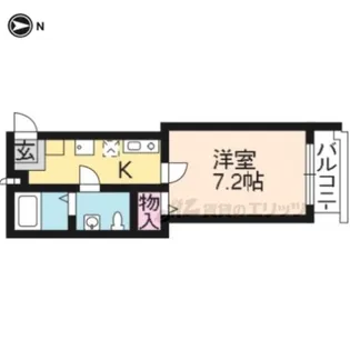 京都今出川レジデンス【201号室】の間取り