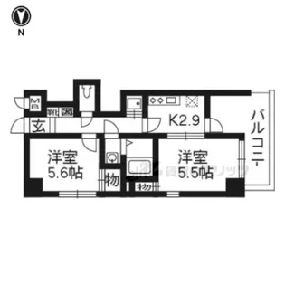 メゾン・ド・フルール御幸町【603号室】の間取り