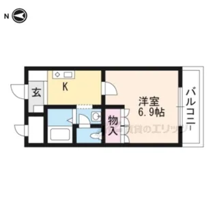 アプリコットジャム【105号室】の間取り