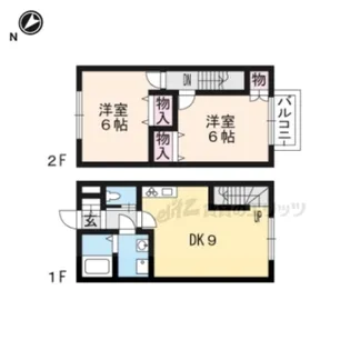 滋賀県守山市伊勢町【テラスハウス】の間取り