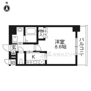 エスリード烏丸五条駅前【408号室】の間取り