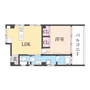 正面ビル【401号室】の間取り
