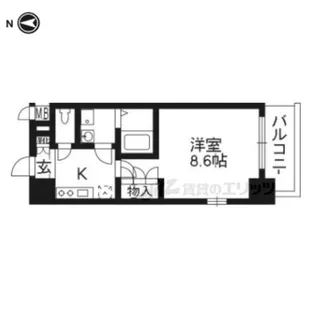 エスリード烏丸五条駅前【1503号室】の間取り