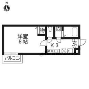 フラッティ西本願寺【303号室】の間取り