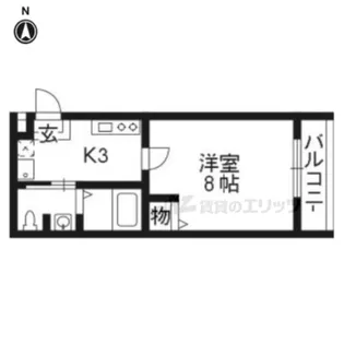 フラッティ西本願寺【401号室】の間取り