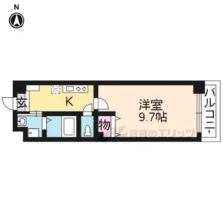 Bo.上七軒【202号室】の間取り