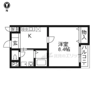 ウィズナスコート宝ヶ池【103号室】の間取り