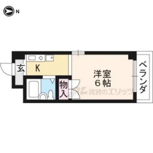 シャンブル宝ヶ池【202号室】の間取り