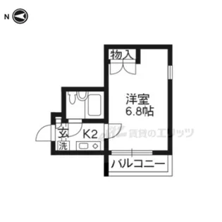 五条若宮ハイツ【502号室】の間取り