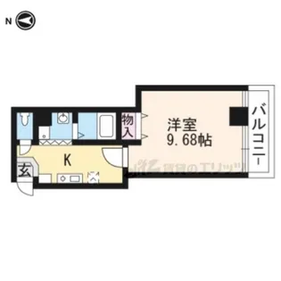 木屋町ビル【607号室】の間取り