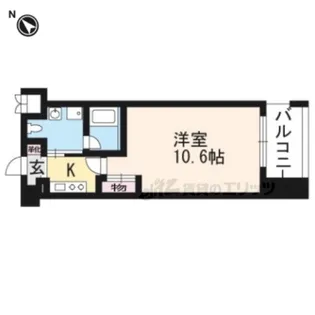 レジディア洛北【3階】の間取り
