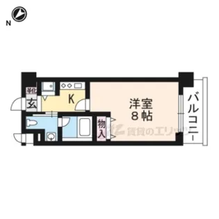 レジディア洛北【4階】の間取り