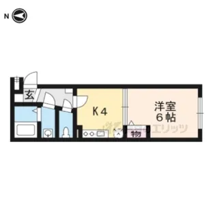 「プルーリオン山科駅前」【1階】の間取り