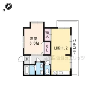 クレッセント唐崎【201号室】の間取り