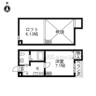 ロフティ上賀茂【1階】の間取り
