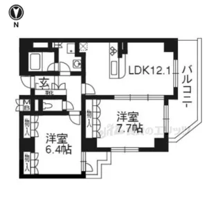 アバンエスパス烏丸御池【501号室】の間取り