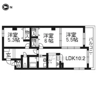 サンシャイン中川【9階】の間取り