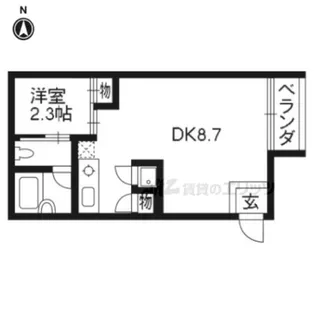 パークサイド壬生【102号室】の間取り