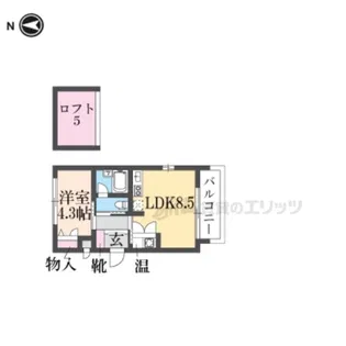 パークサイド壬生【3階】の間取り