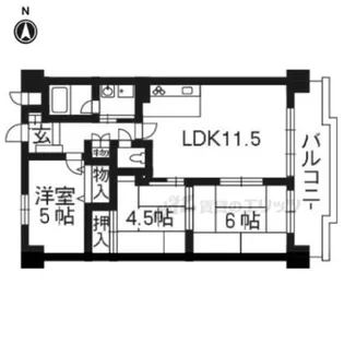 ライオンズマンション桂川久世【411号室】の間取り