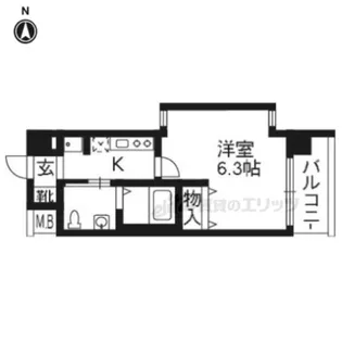 エストーネ京都二条【205号室】の間取り
