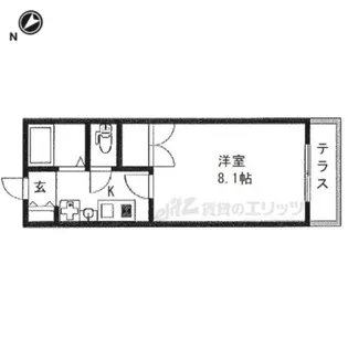 エバーハイツ春日【1階】の間取り