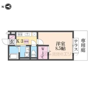 ブルースカイ山宗【1階】の間取り