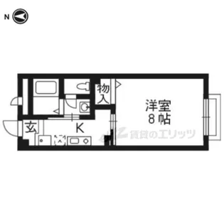 グレースフル長岡京【102号室】の間取り