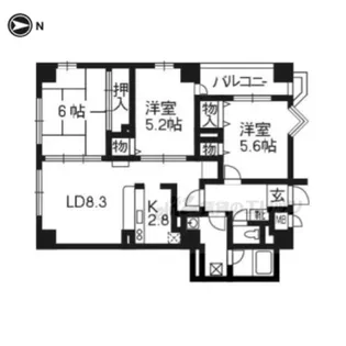 フォルム長岡天神【3階】の間取り