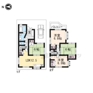 京都府長岡京市久貝2丁目【一戸建】の間取り