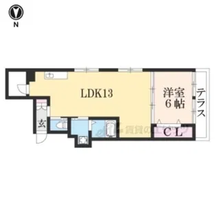 墨染コーポ【1階】の間取り