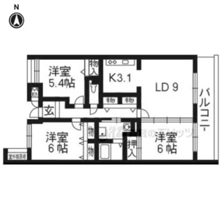 シャルム楠葉【3階】の間取り