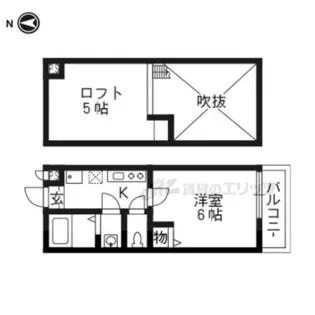 ロフティ京都西陣【107号室】の間取り