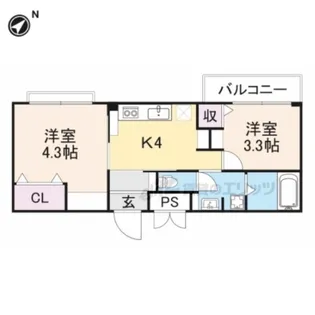 ロードアップ牧野【2階】の間取り