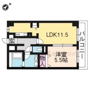 ベルヴィ オウミ【5階】の間取り