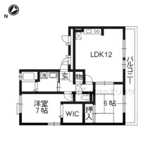 ドミール岡山手【206号室】の間取り