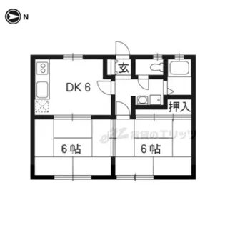 サンビレッジ枚方A棟【1階】の間取り