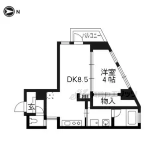 プライムコート北山通【203号室】の間取り