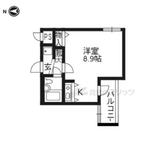 DETOM?1桃山御陵【405号室】の間取り