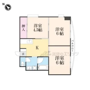フリーディオ東山【3階】の間取り