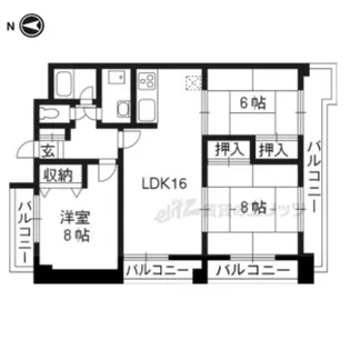 ハリマシリーズ?【402号室】の間取り