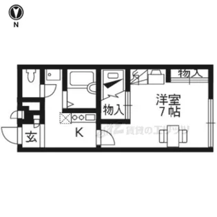 レオパレスヴィレッジ殿城【102号室】の間取り