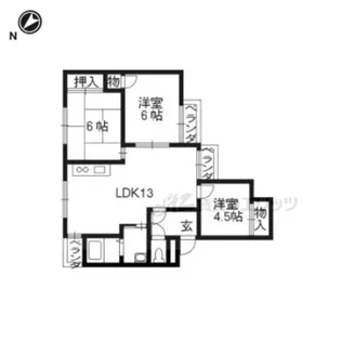 ハイツリバーサイド【002D号室】の間取り