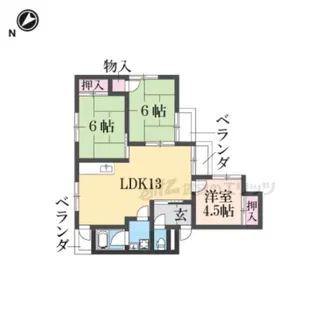 ハイツリバーサイド【001D号室】の間取り
