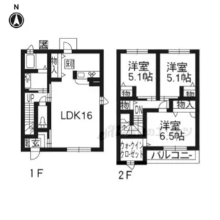 スクワール北山【101号室】の間取り