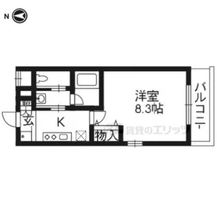 メルヴェイユ四条【1階】の間取り